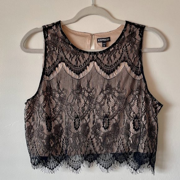 Express Tops - Black Lace Express Tank Top